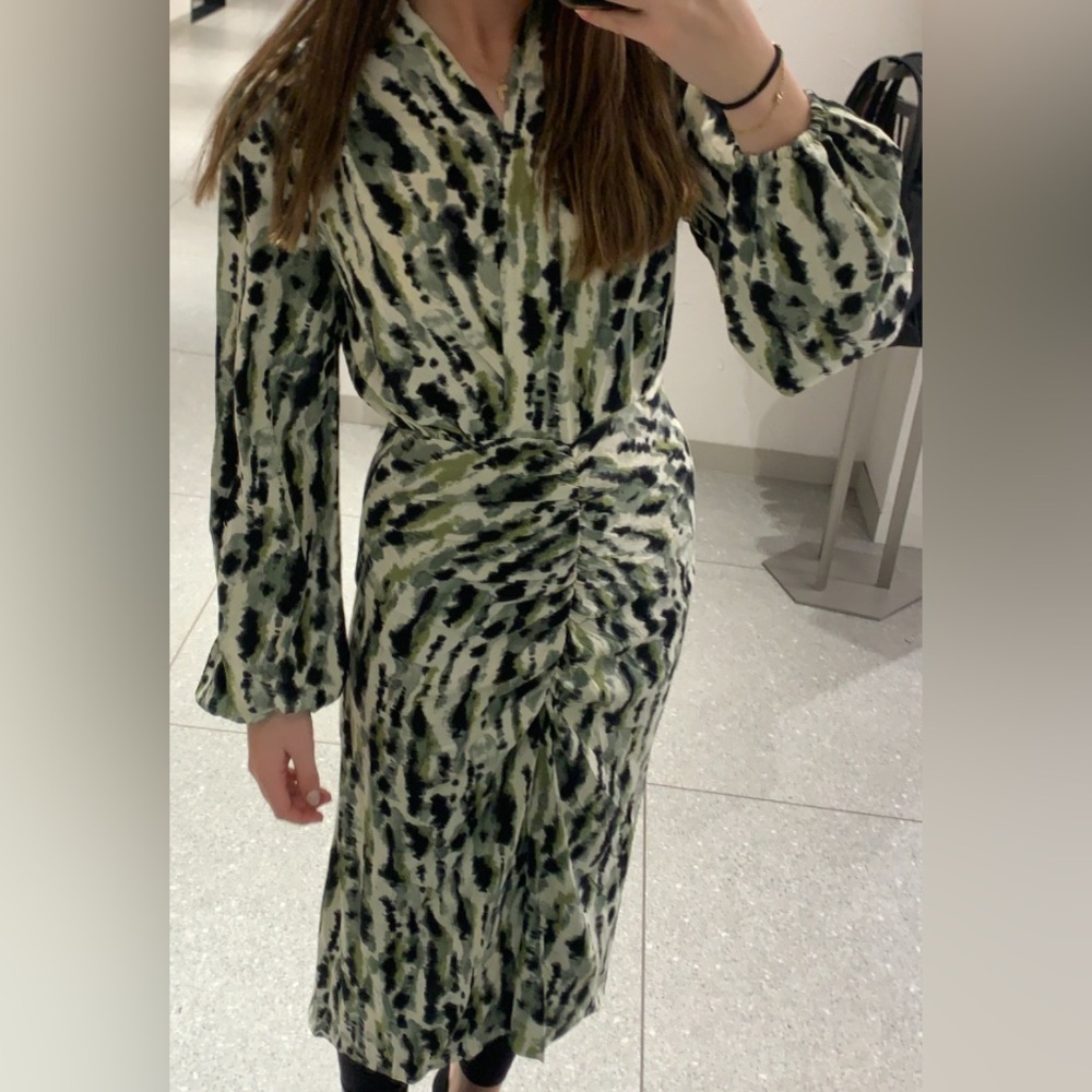Mango PRINTED DRESS WITH RUFFLED DETAIL - Picture 2 of 5